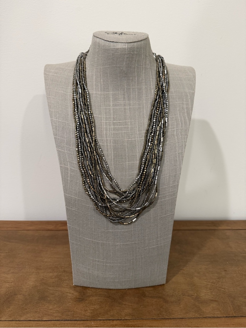 Chicos Gold/Silver Seed Bead Necklace
